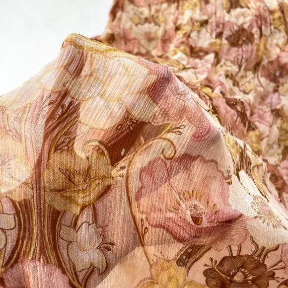 Zimmermann Tempo Flutter Midi Dress Silk Toffee Nouveau Size AU 1 US 6 - Picture 7 of 12